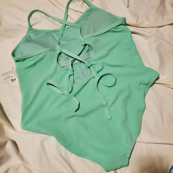 NWT Wave Zone Aqua Blue OnePiece Swimsuit Size 3X - Picture 3 of 8